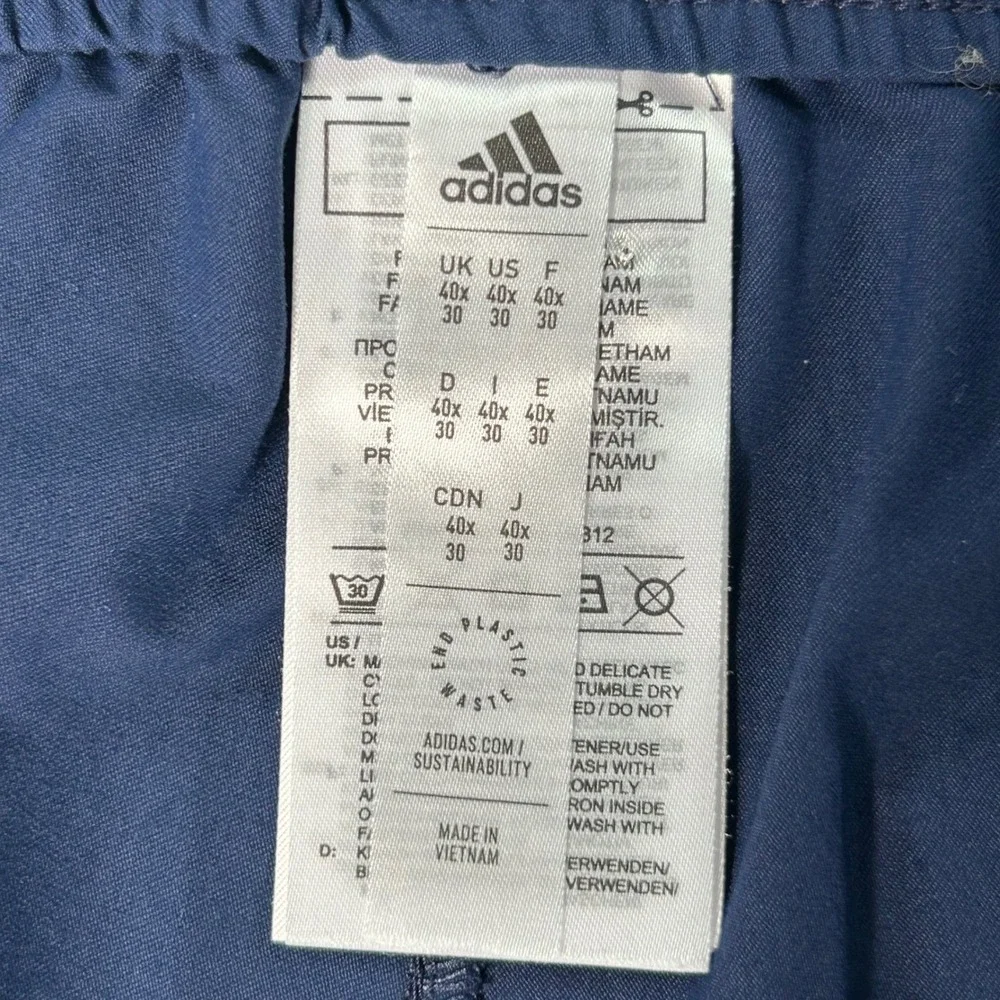 Adidas Mens Golf Pants 40x30 Navy Blue Stretch Performance Tapered Lightweight